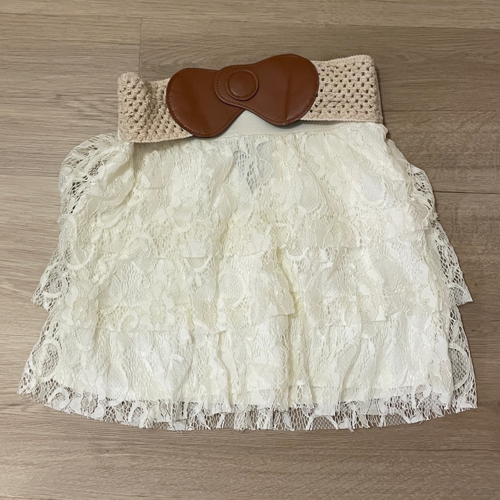 Lace Skirt with Brown Accent